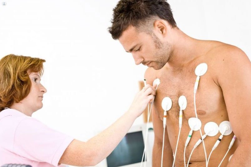 Procedimiento de electrocardiograma para evaluación cardíaca en España